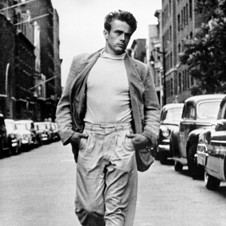 James Dean walking through New York
