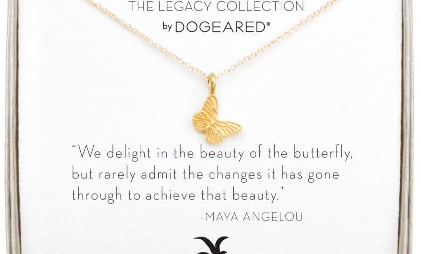 Dogeared, a Southern California based jeweler, designed an entire jewelry collection paying tribute to Maya Angelou. As part of their Legacy Collection, Maya Angelou’s moving words are imprinted on many of these fine pieces.