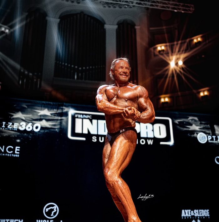 Nance, IFBB Classic Physique Masters Pro, competing at the Indy Supershow.
