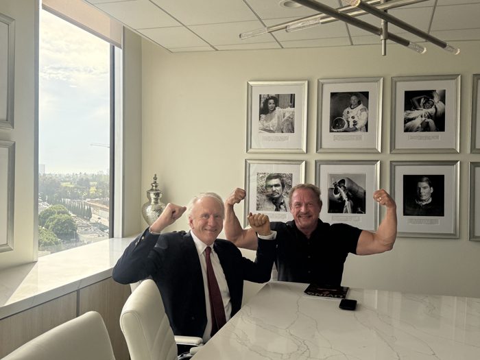 Nance pictured with CMG Worldwide CEO, Mark Roesler, at the CMG Beverly Hills Office.